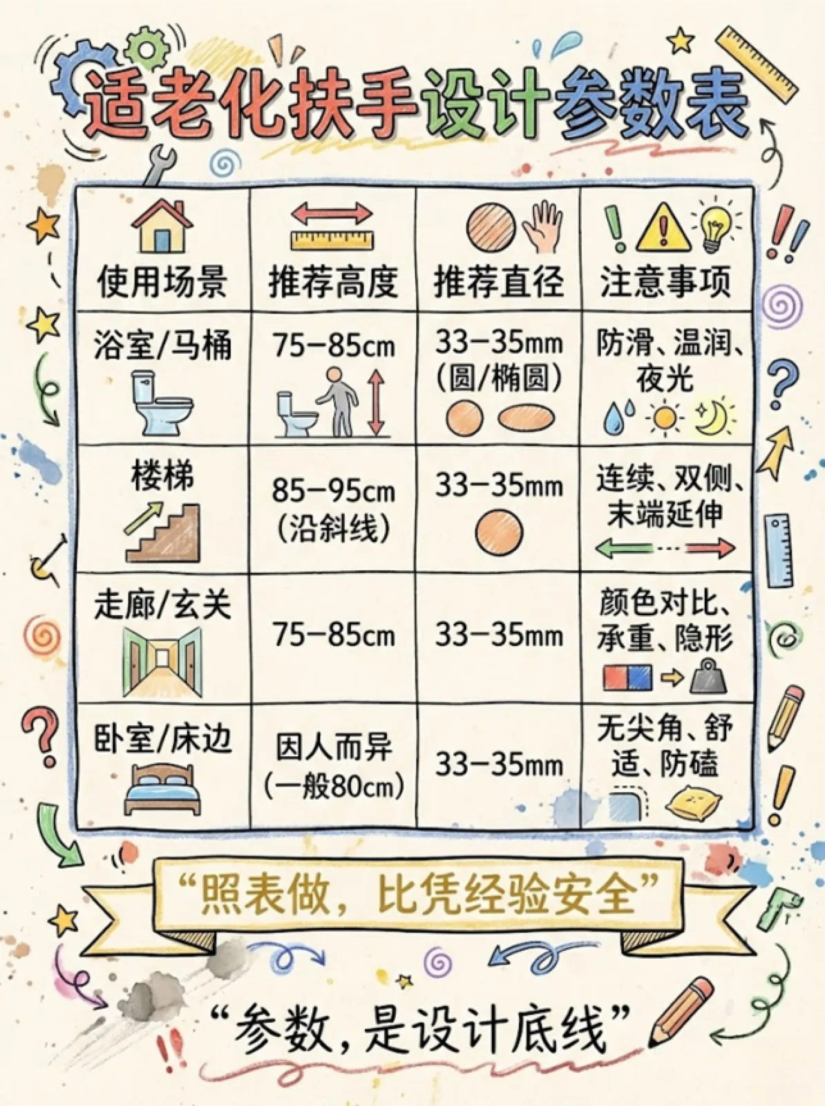 适老化扶手设计参数表